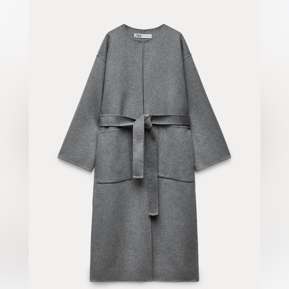 DOUBLE-FACED WOOL BLEND COAT GREY SIZE M-L REF. 7522/258 - Picture 6 of 10